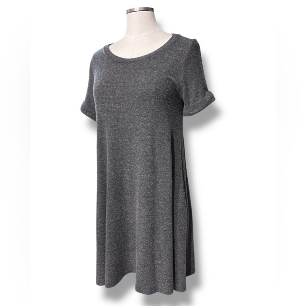 ANTHROPOLOGIE x LE LIS Grey Scoop Neck Babydoll Style Tunic Dress